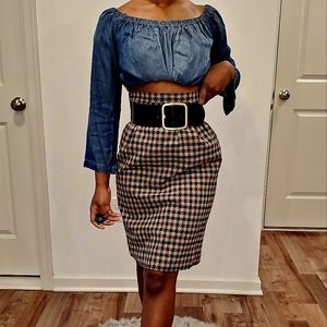 Pendleton Houndstooth wool skirt